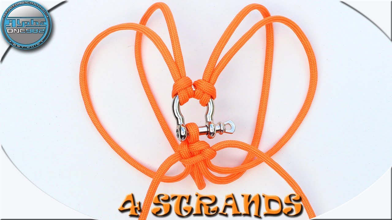 How to make Paracord Bracelet 4 strands Base with shackles DIY Paracord Tutorial Fast and Easy