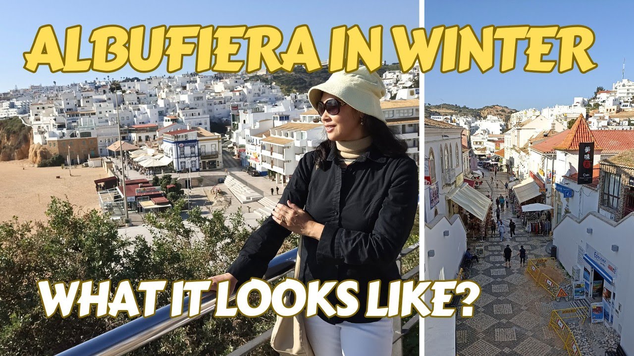 WALK TOUR ALBUFIERA OLD TOWN AND BEACH IN WINTER | ALGARVE, PORTUGAL HOLIDAY 2024 #travel #europe