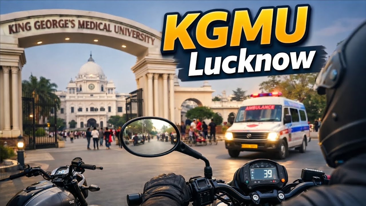 KGMU Lucknow Motovlog 🏥 | University Campus Inside & Outside Ride | Lucknow Vlog #KGMULucknow#Campus