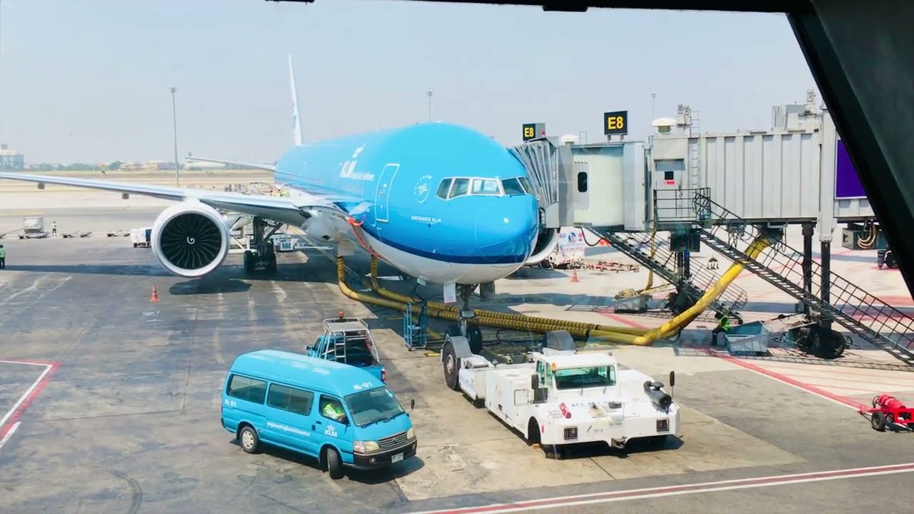 KLM Bangkok to Amsterdam Flight สายการบิน KLM จากกรุงเทพไปอัมสเตอร์ดัม