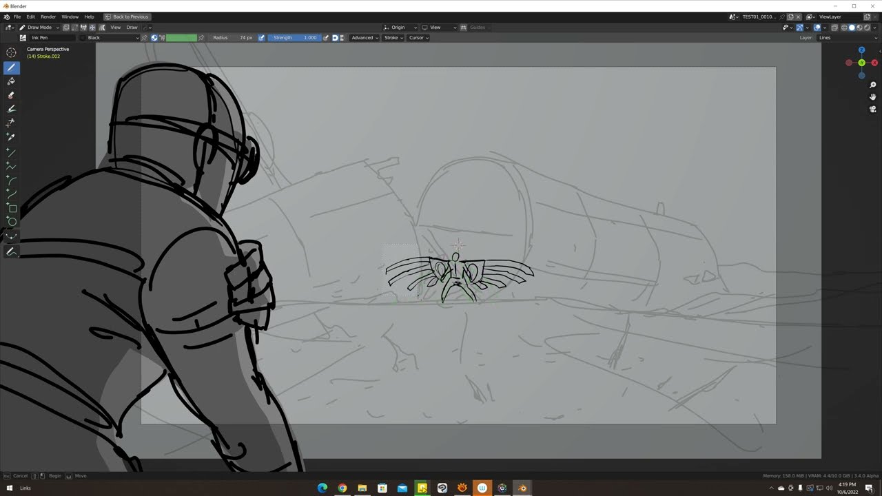 Checking out the Storypencil addon from Blender
