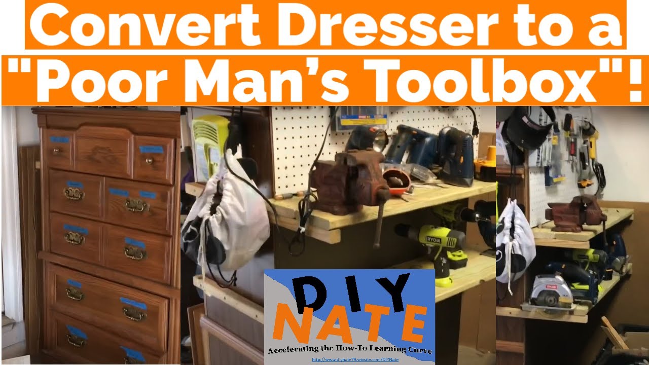 Use a Dresser as a Toolbox! - Check Out the “Poor Man’s Toolbox” - Great Garage Hack - by DIYNate