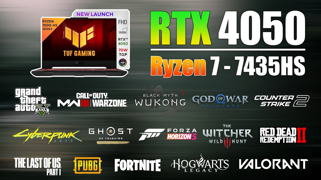 Asus Tuf A15 : Ryzen 7 7435HS RTX 4050 Gaming Test - 15 Games Tested