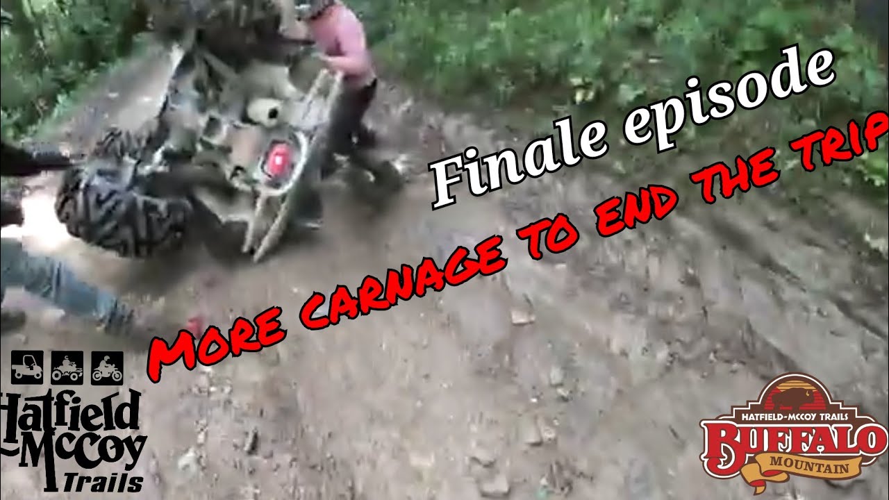 Hatfield Mccoy Atv action, Death rock , Williamson WV and rollovers! Yamaha vs Canam finale!