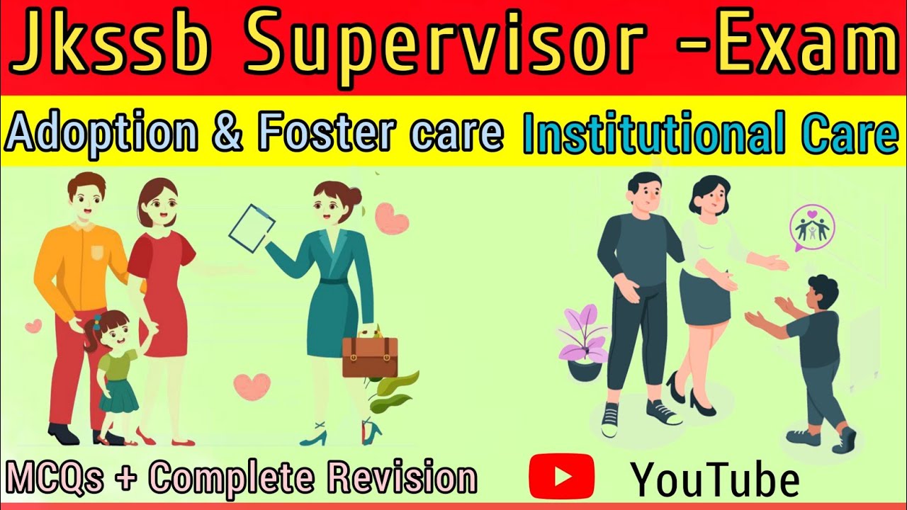 MCQs On ADOPTION AND  FOSTER CARE ,INSTITUTIONAL CARE  | UNIT 6TH | FOR SUPERVISOR EXAM.