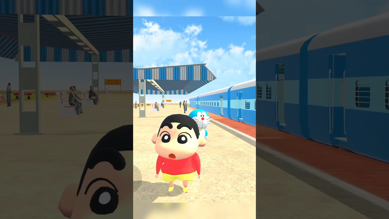 Shin-chan Hijack Train to Save Doraemon father Life #gta #shorts #youtubeshorts #indiantheftaura