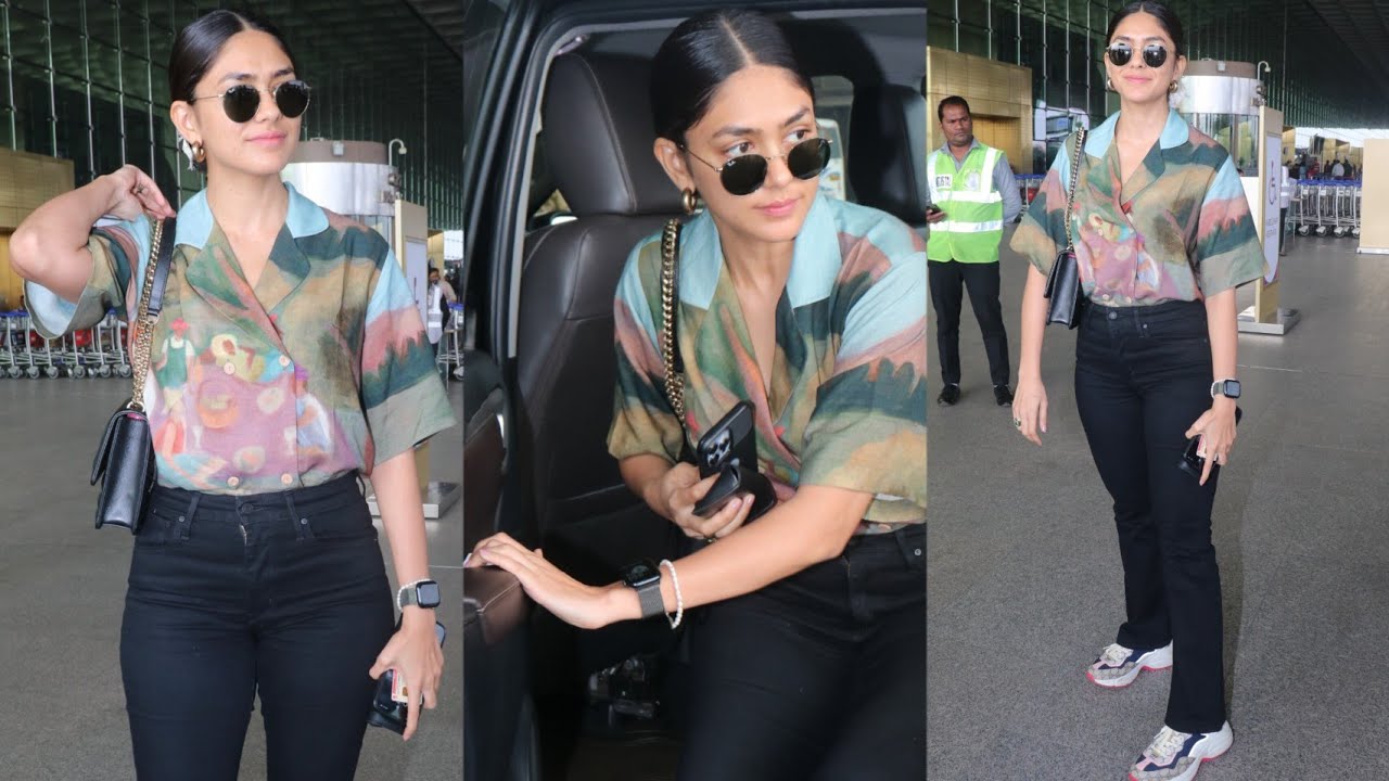 Mrunal जी बालो मैं गजरा होता तो और खुबसूरत लगती आप 🤩 Mrunal Thakur Spotted at Mumbai Airport 📸✈️