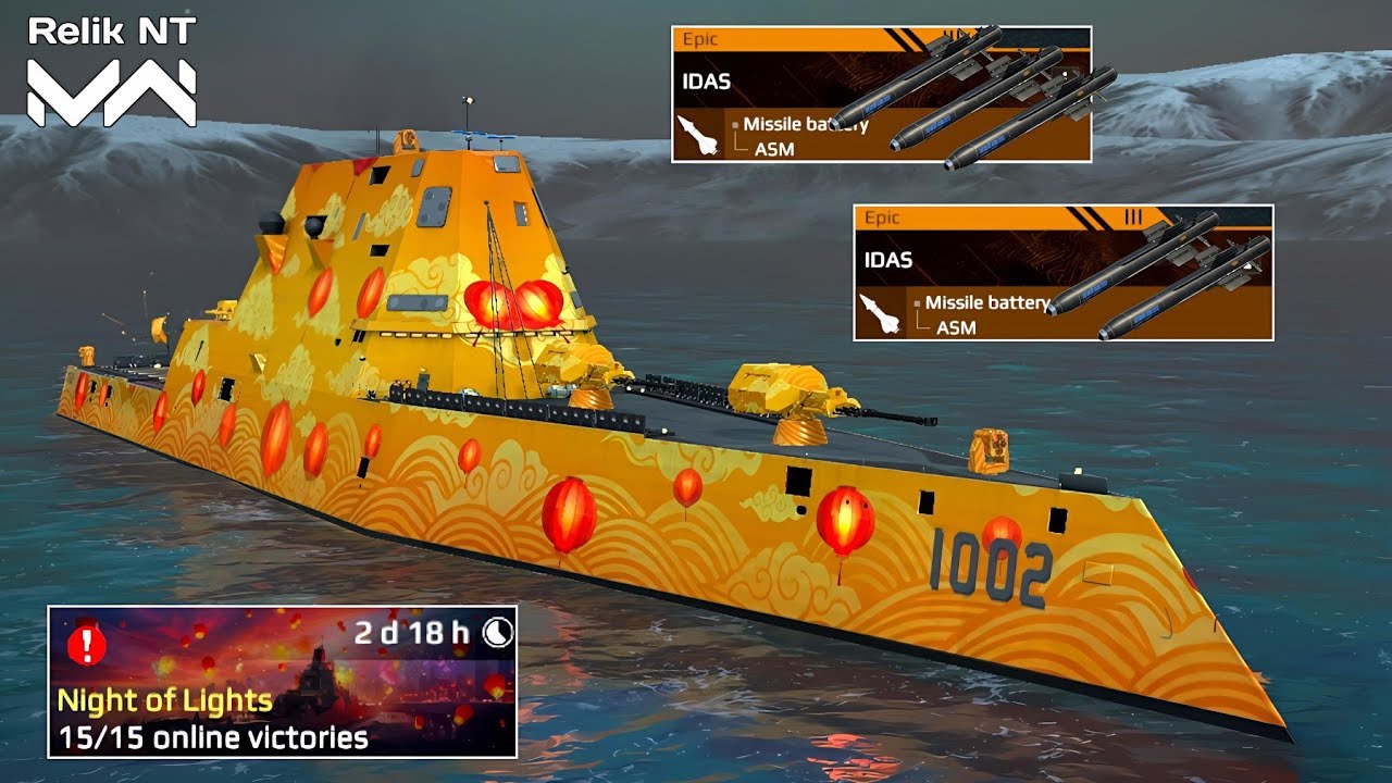 Night of Lights Mini Event Review | USS Lyndon With 5x IDAS - Modern Warships 