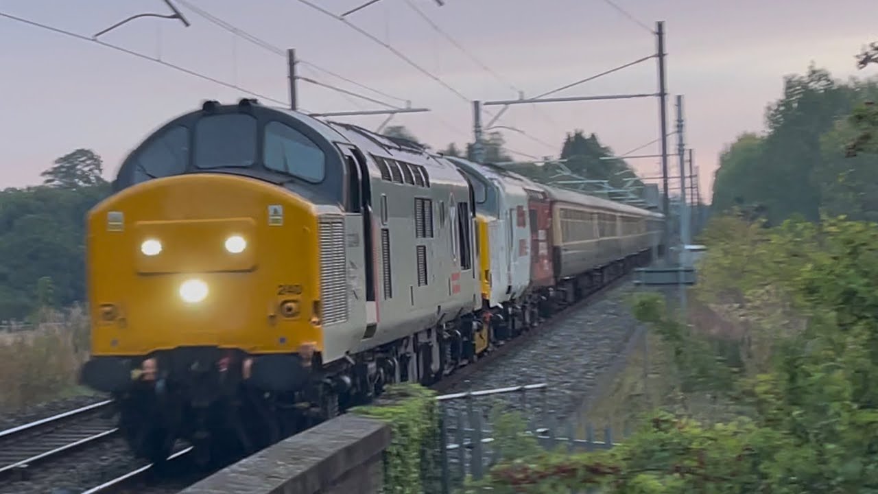 Double-headed down the Lickey ‘The Mayflower’ (1Z43) 37240 leading 37418 ‘An Comunn Gaidhealach’