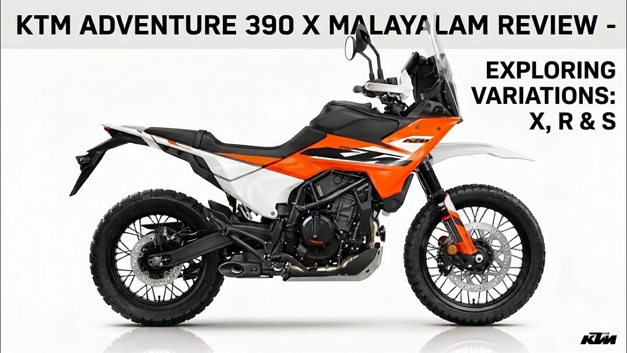 KTM 390 Adventure X test ride video in Malayalam and KTM 390 Adventure variants explained.