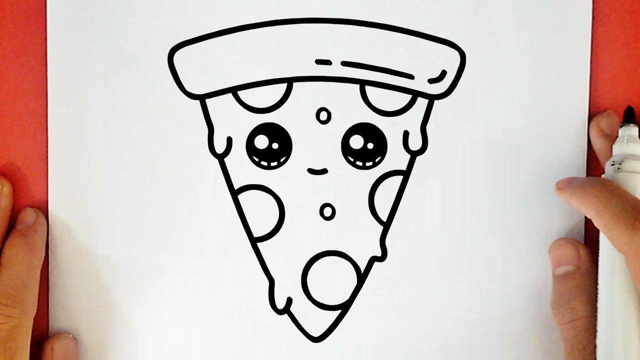 COMO DESENHAR UMA FATIA DE PIZZA KAWAII