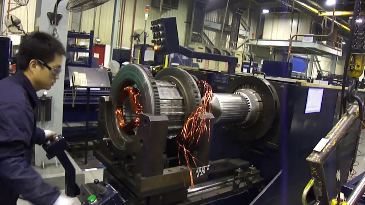 BIG Electric Motor HOW IT'S MADE-Motor Stator Coil Inserting and Expanding-Electric Motor