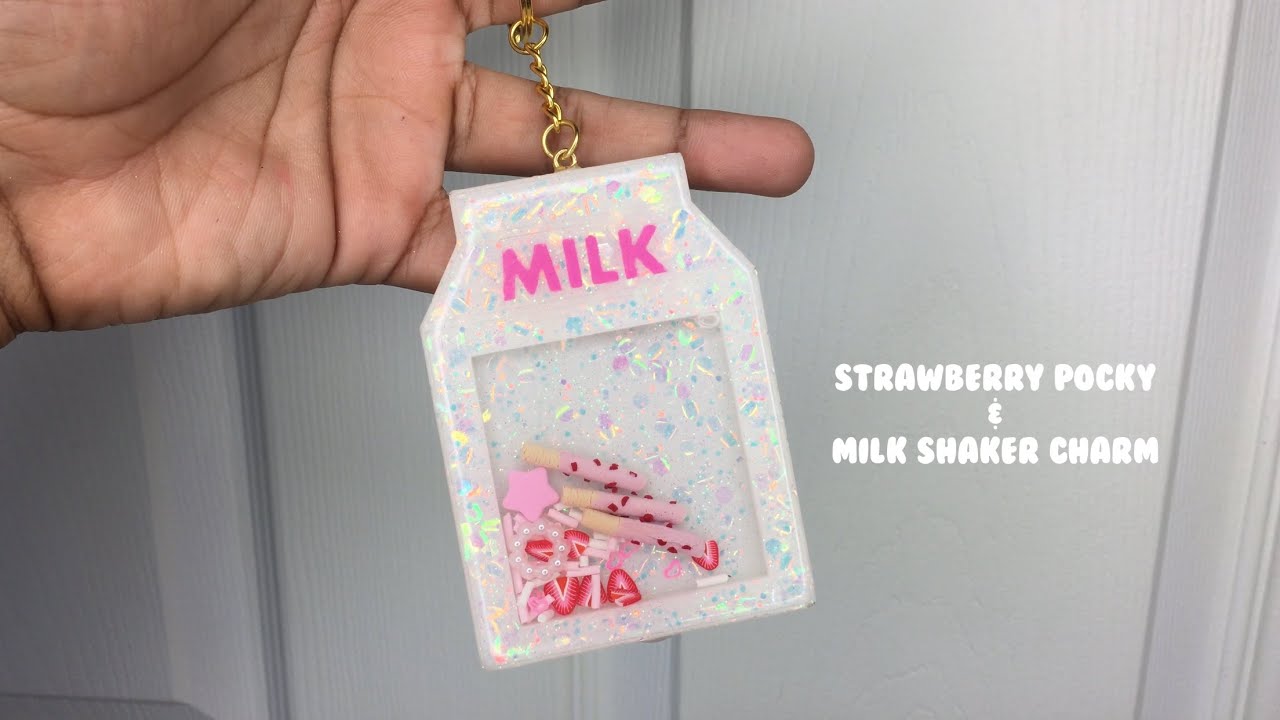 Strawberry Pocky & Milk Shaker Charm | Resin for Beginners | Sweet Art Crafts