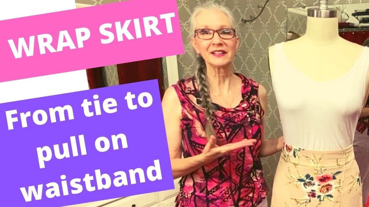 Wrap Skirt: How to change a  wrap skirt waist into a pull on waist band: such a practical alteration