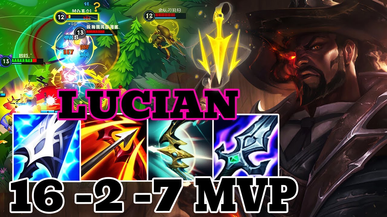 WILD RIFT LUCIAN ADC GAMEPLAY | 16 -2 -7 MVP | LUCIAN BUILD RUNES