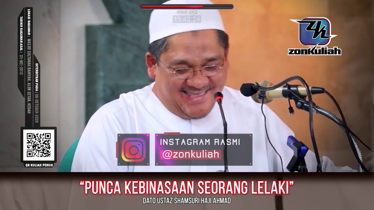 TAZKIRAH : 4 Perkara Yang Selalu Menjadi Punca Kebinasaan Seorang Lelaki - Ustaz Shamsuri Ahmad