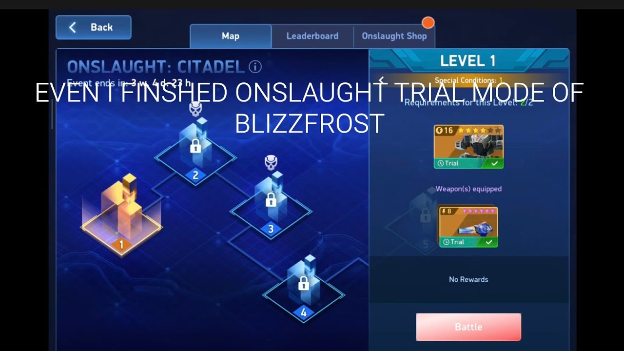 Onslaught Trail Mode Of Citadel|Mech Arena 