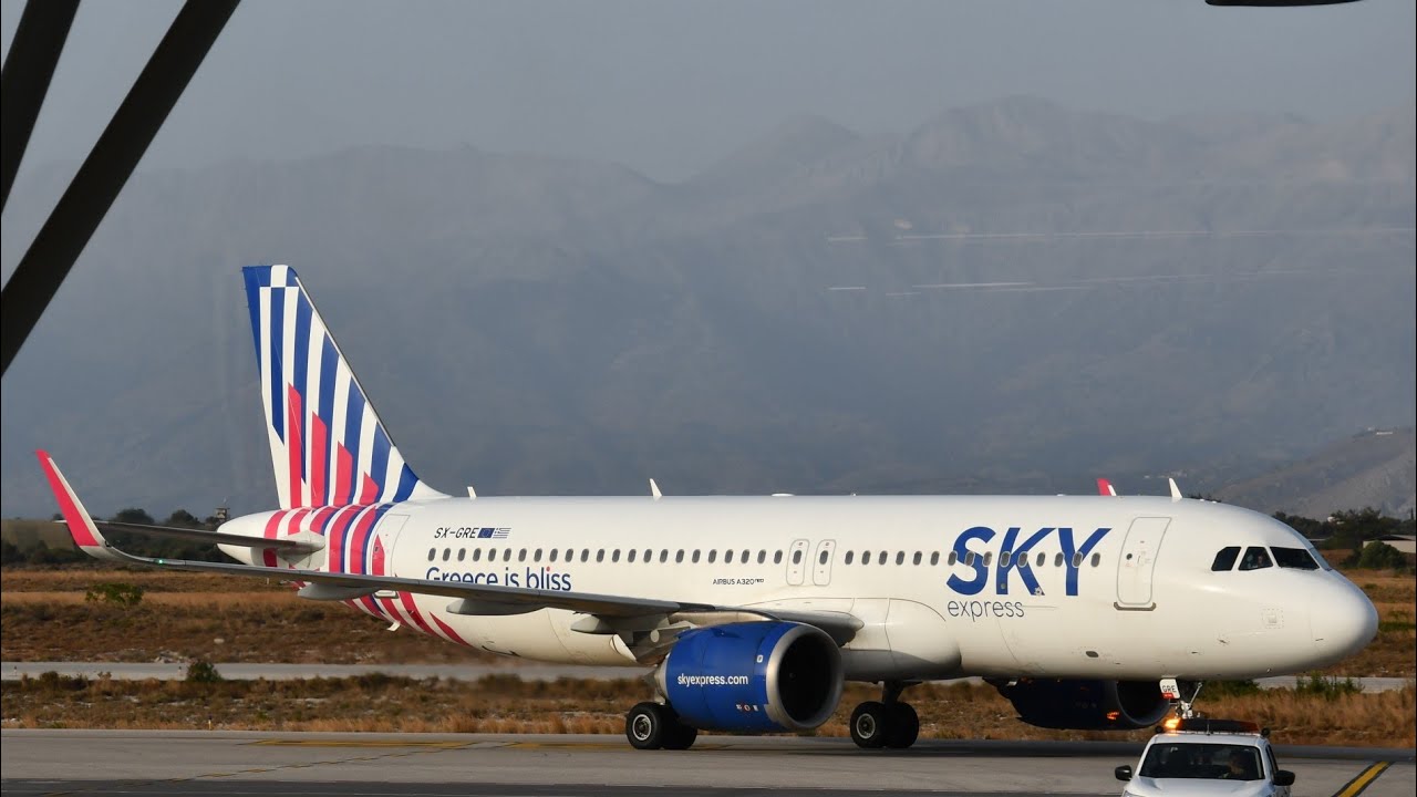 Sky Express Business Class (Bliss) | Airbus A320Neo | Flight GQ251 Chania - Athens