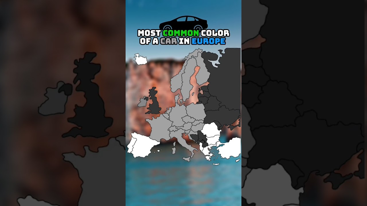Most common color of a car in Europe #shorts #europe #geography #mapping #map #country #flags #fypシ