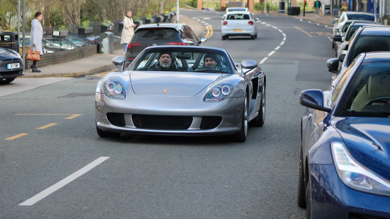 Supercars in Alderley Edge 2023 (Carrera GT, GT4 RS, 812 GTS x2, Aventador SV, Huracan, 720S…)