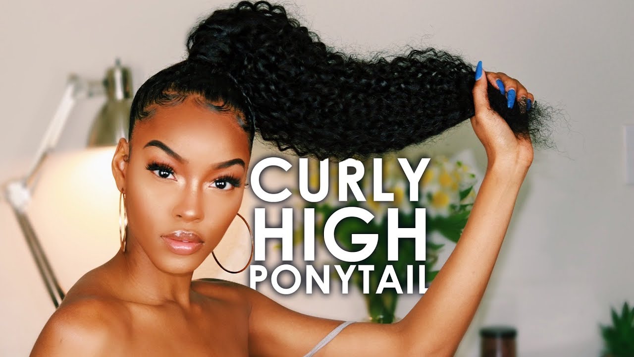 HIGH CURLY PONYTAIL TUTORIAL feat. Longqi Hair | Slim Reshae