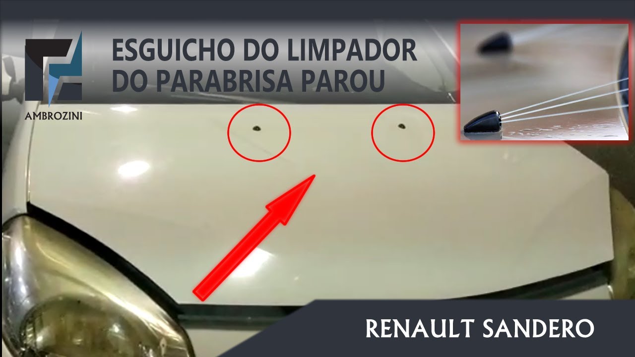 Solução: Esguicho de água (limpador) do Parabrisa não funciona com problema - Renault e outros