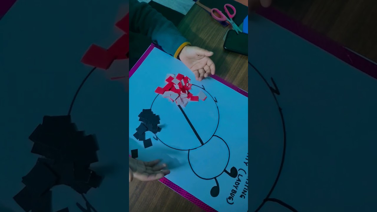 Easy tearing and pasting activity for kids 🥰🥰🤗🤗🐞🐞