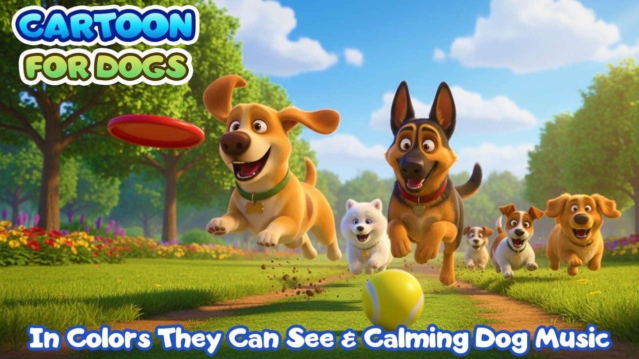 24 часа мультфильмов для собак 🎨🐕 Блуи и Йеллоу в цветах, которые видят собаки | В парке 🐶