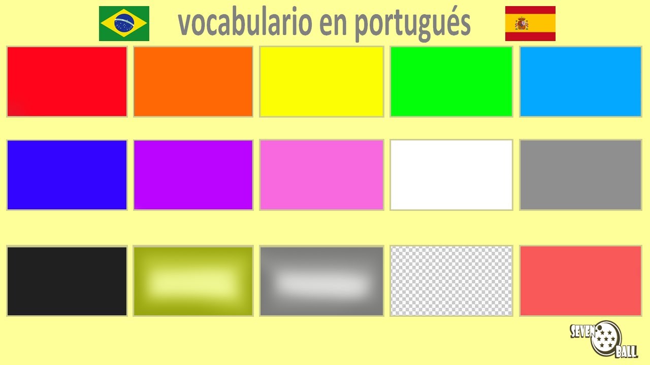 clase de portugués - colores en portugués