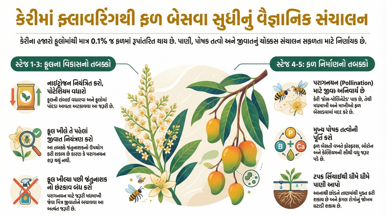 કેરીમાં ફૂલ આવે છે પણ ફળ કેમ નથી બેસતું? | Krushipragati: આંબામાં ફળ બેસાડવાનો વૈજ્ઞાનિક જવાબ