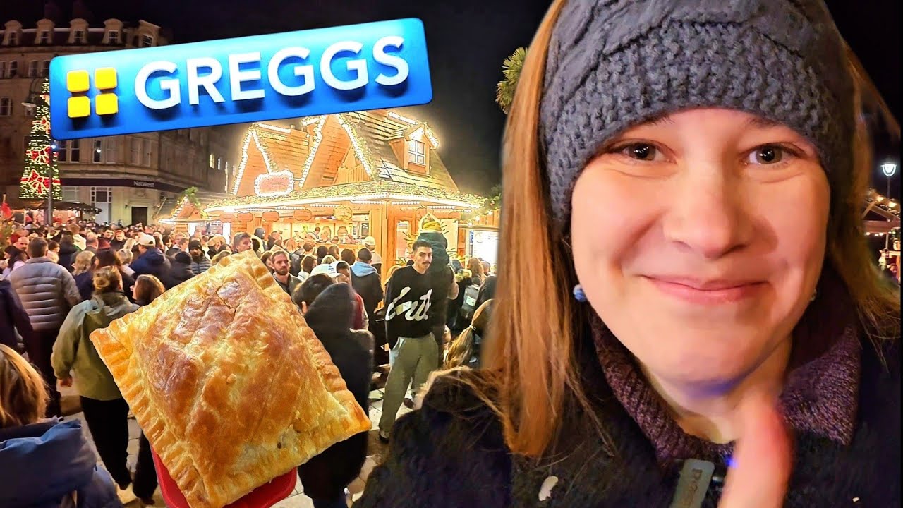 Американец попробовал фирменное блюдо Greggs — запеканку из стейков и еду с рождественской ярмарки!