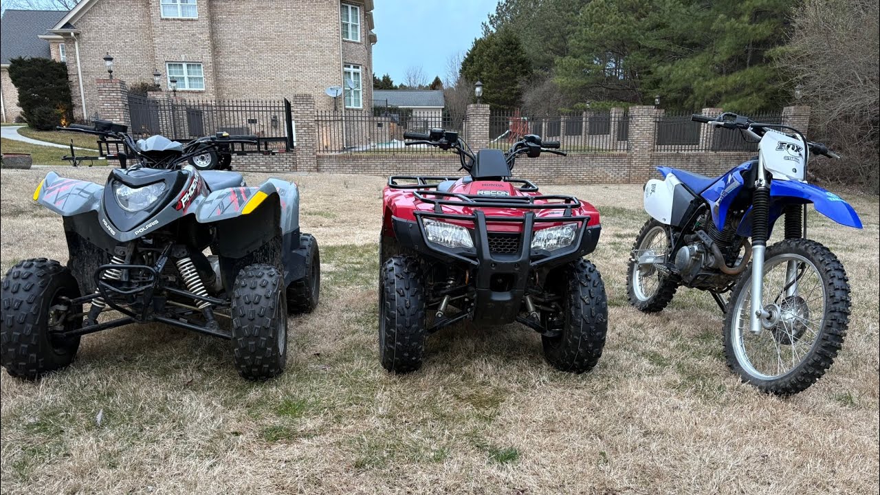 First livestream, riding new Polaris Phoenix 200 + Yamaha TTR 230, Honda Recon 250