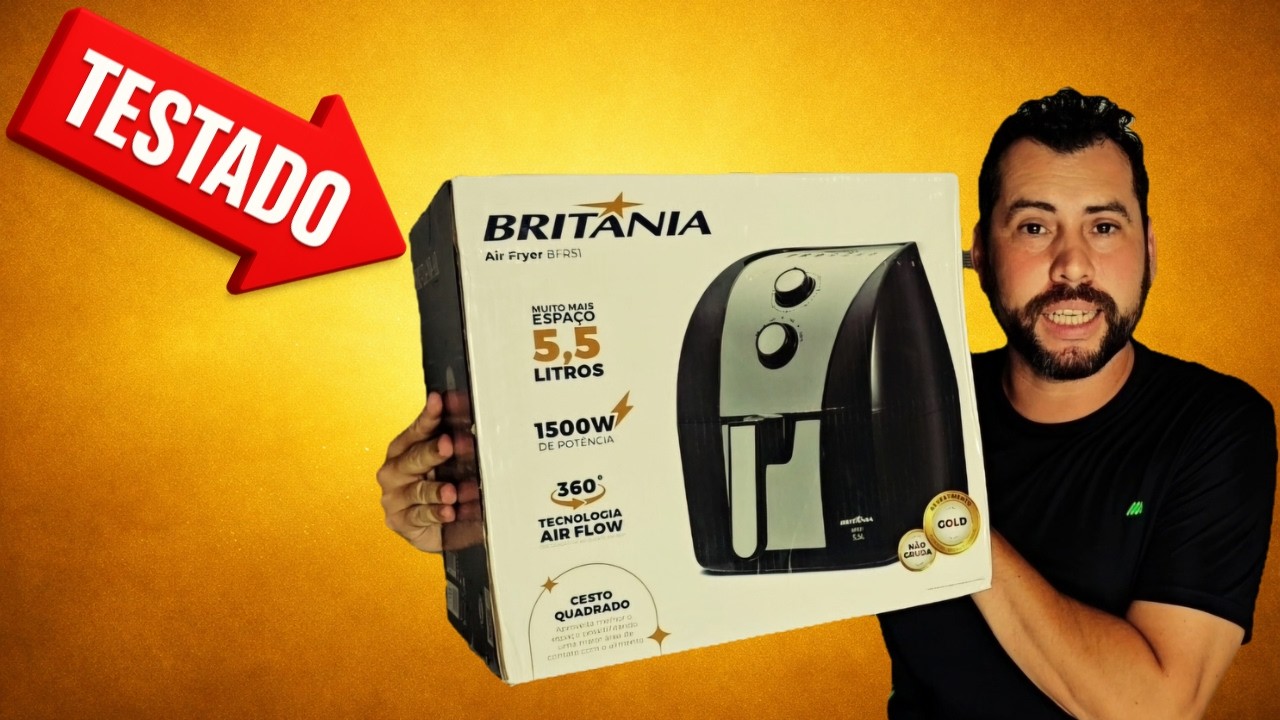 Air Fryer Brit&acirc;nia 5,5L &mdash; Vale a Pena? Unboxing + Teste Real 🔥