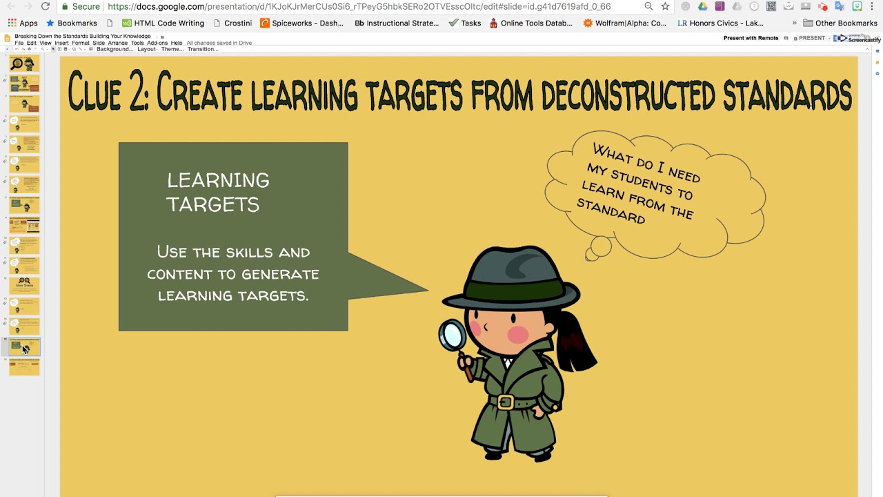 Overview of Deconstructing Standards and Creating Learning Targets