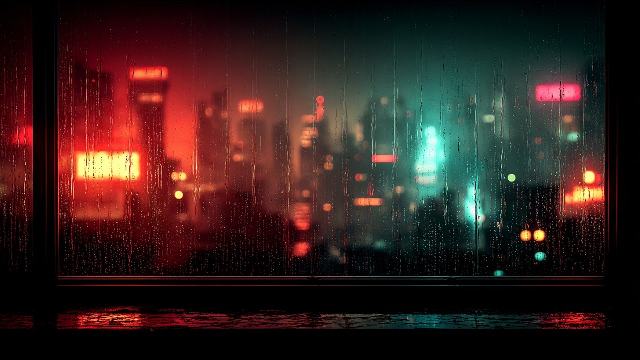 10 Hours Cyberpunk Rain Sounds for Deep Sleep & Insomnia Relief (Dark Screen) – AI Sleep Sounds