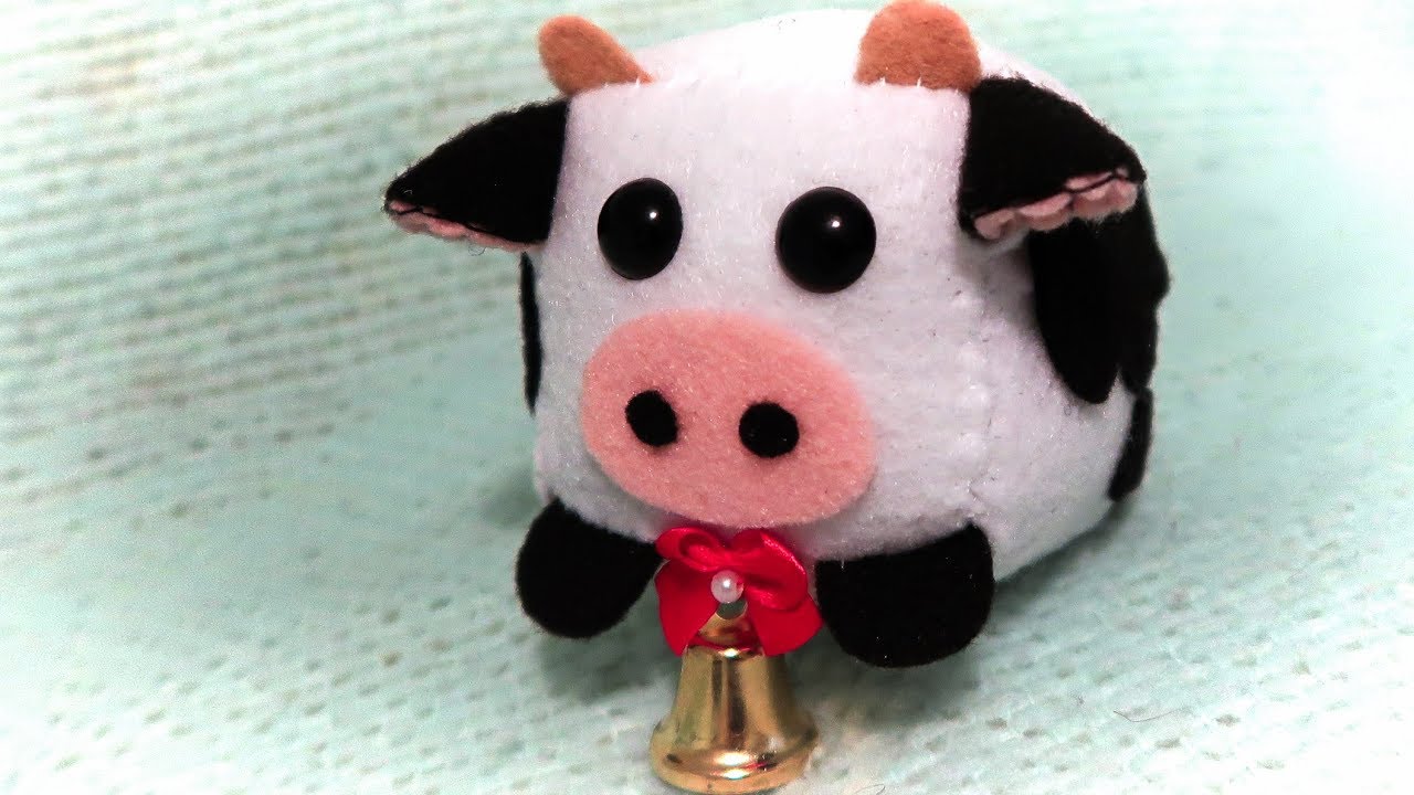 Cow Cube Plush Tutorial 🐄💙 | Easy & Cute Felt Craft