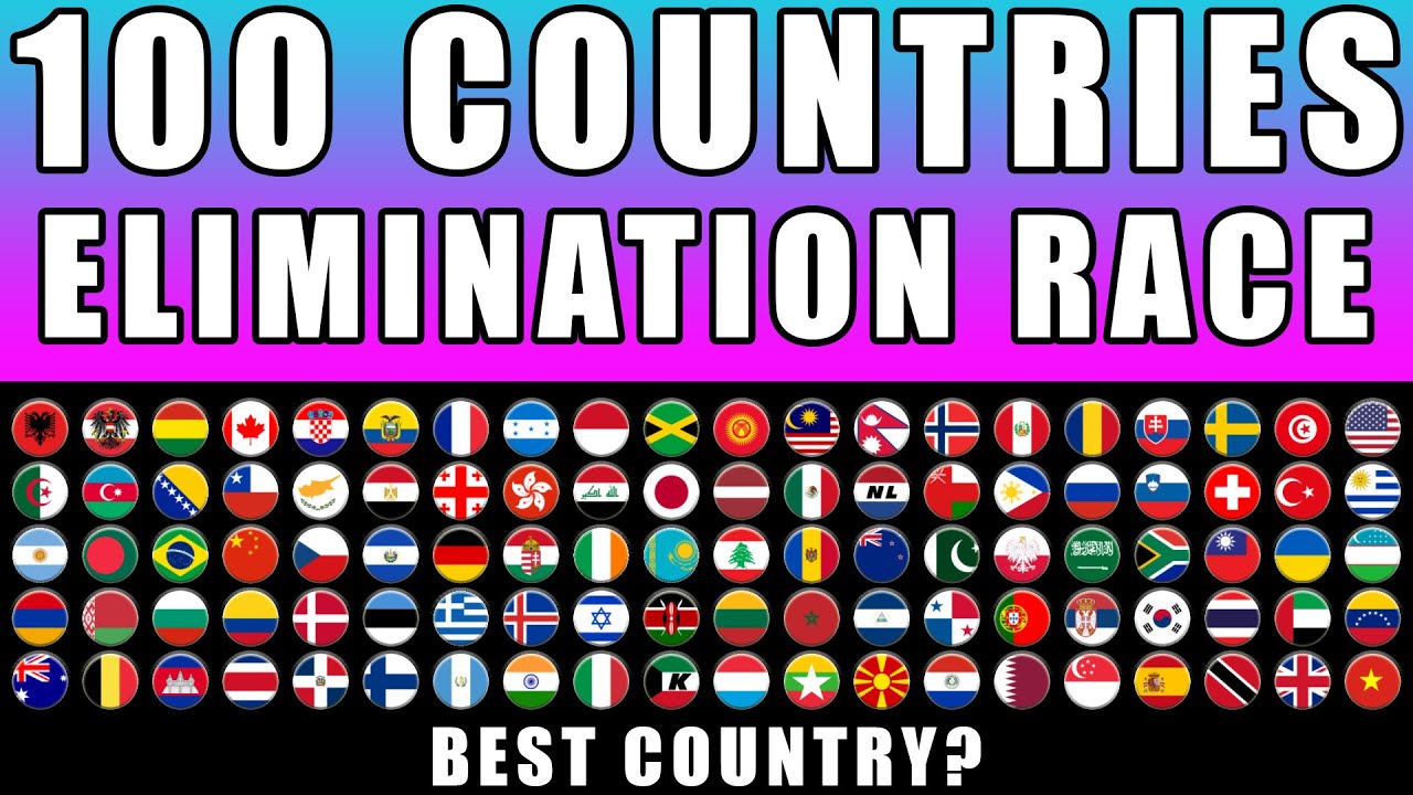 100 Countries Elimination Marble Race in Algodoo #15 \ Marble Race King