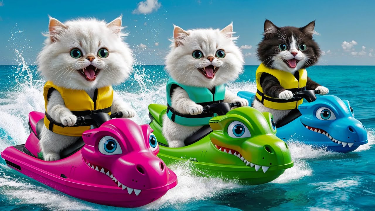 Mama Cat Surprises Kittens With Ocean Boat Challenge🚤🐱