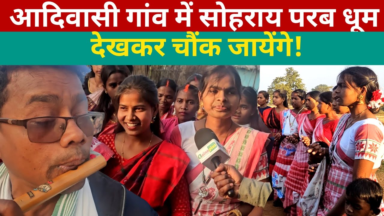 आदिवासी गांव में सोहराय परब की धूम, झाल, मांदर व नगाड़े की थाप देखकर चौंक जायेंगे आप  ! @aainaplus