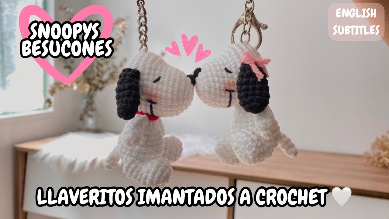 LLAVEROS DE SNOOPYS BESUCONES /KEYCHARM CROCHET/LLAVEROS TEJIDOS A CROCHET