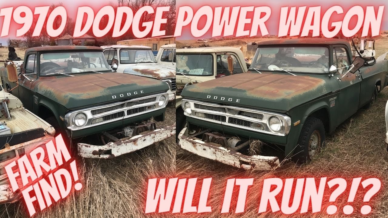 Abandoned Farm Truck Rescued! 1970 Dodge Power Wagon! Will it Run?!? The War Wagon! W200 Sweptline