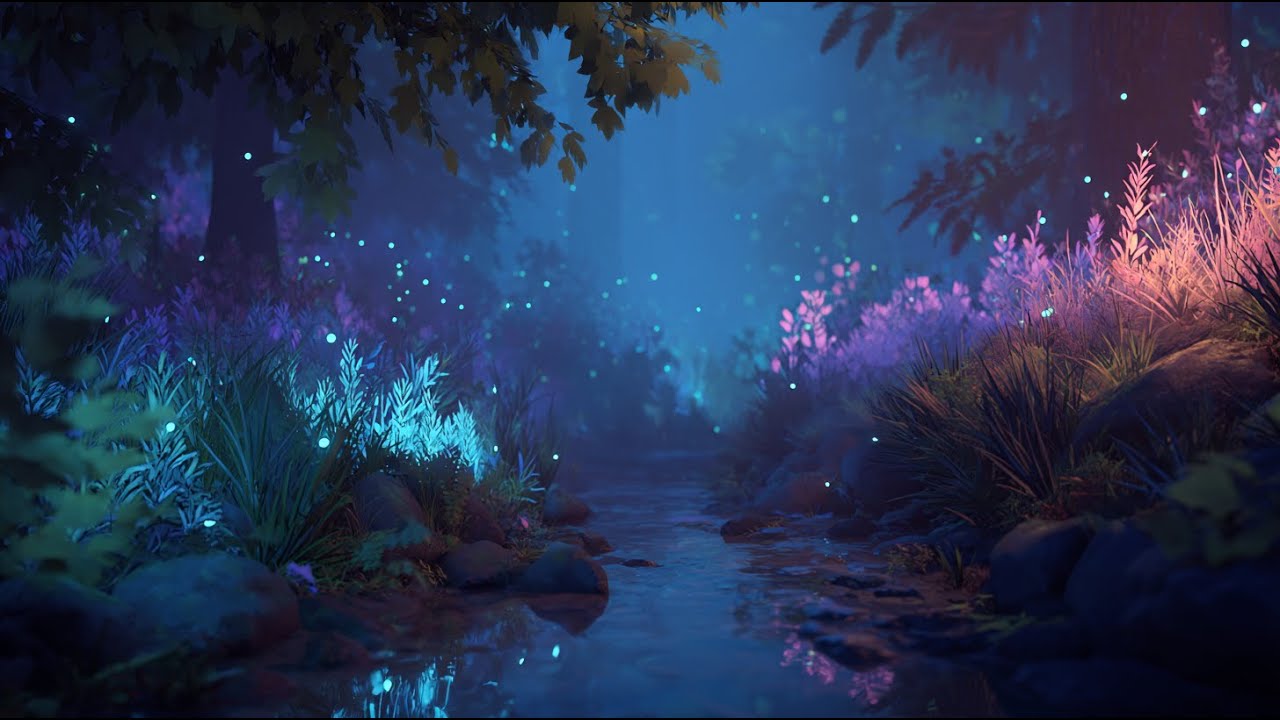 Night Forest River • Gentle Water Sounds for Deep Sleep (10 Hours)