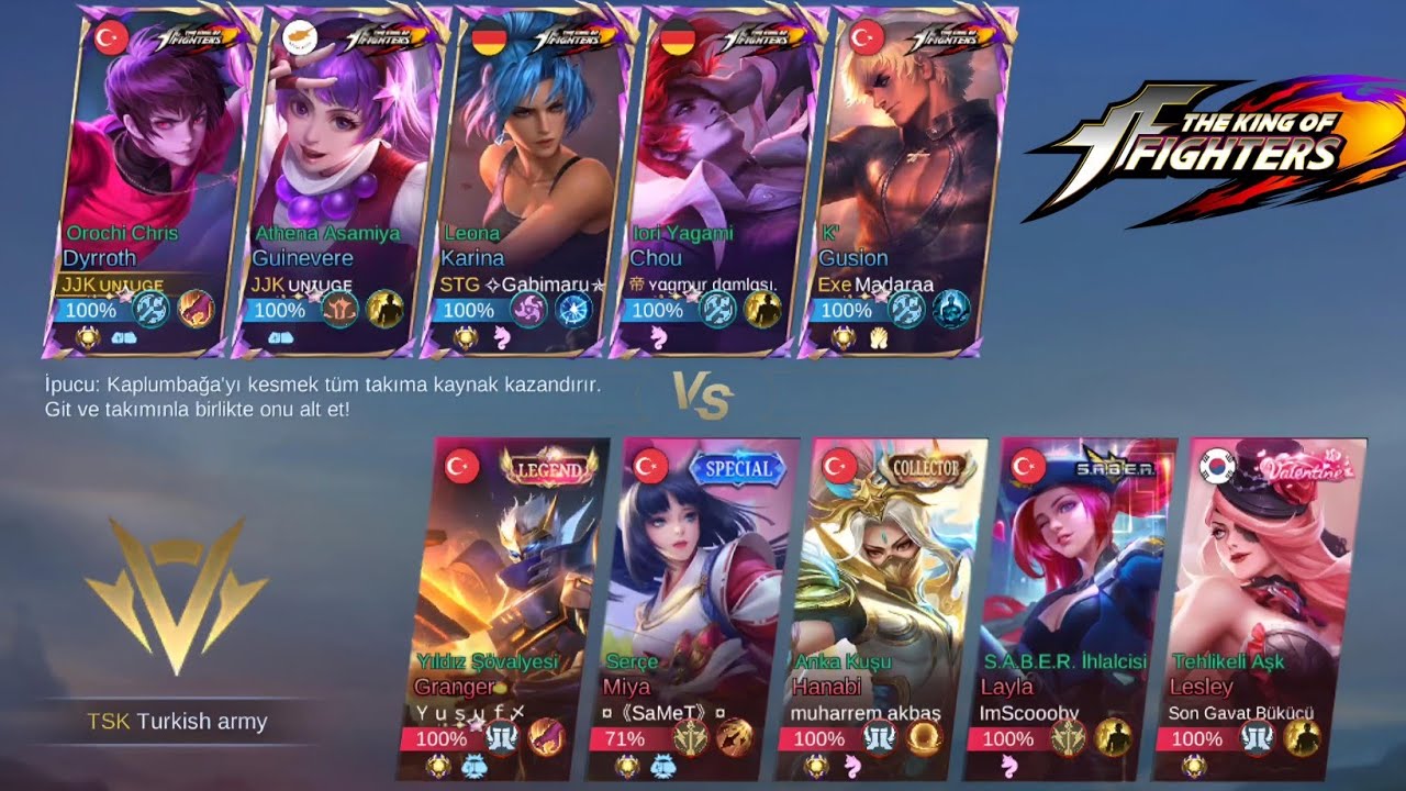 KOF TAKIMI VS 5 ADC!!#mlbb #mobilelegends #mobilelegendstürkiye #dyrroth #guinevere #kof
