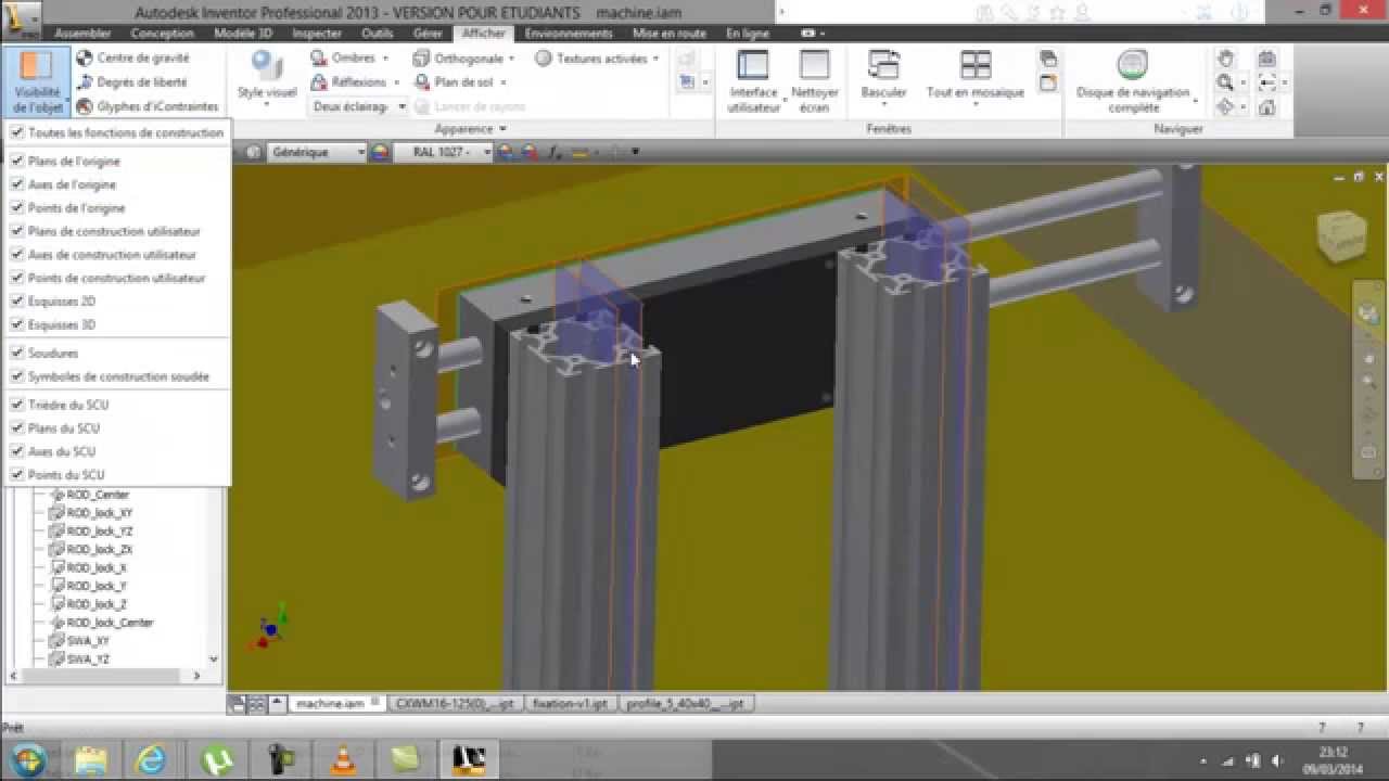 Tuto-5 Autodesk Inventor Piloter contrainte de vérin