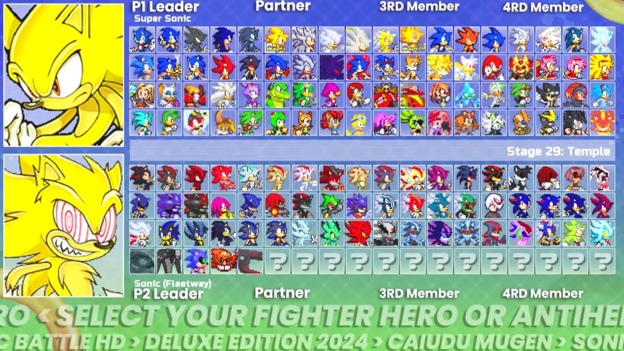 Super Sonic VS Fleetway Sonic I Mugen Battle HD Deluxe Edition