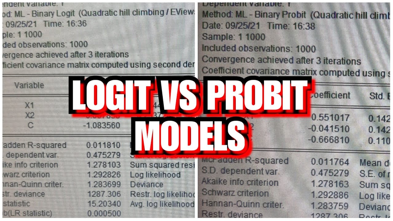 Choosing between Logit and Probit Models (Eviews)