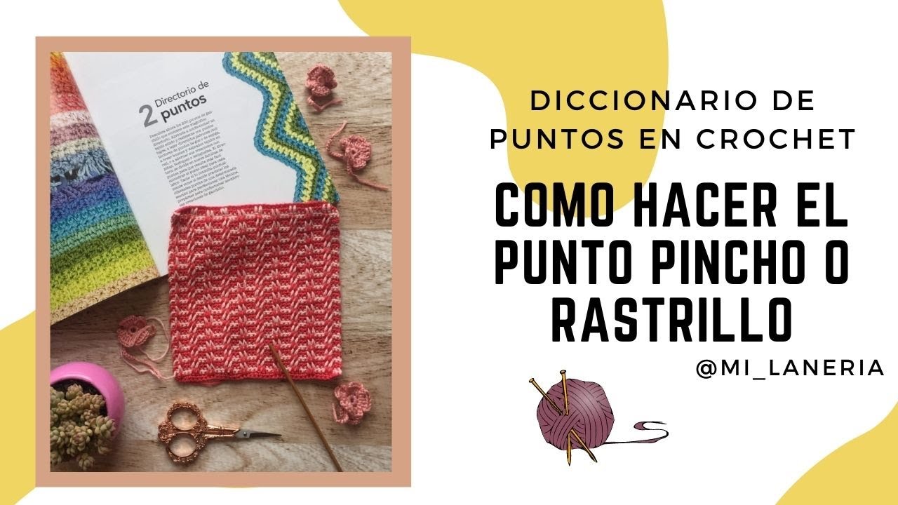 Como tejer el punto pincho o rastrillo en crochet / Diccionario de puntos en crochet