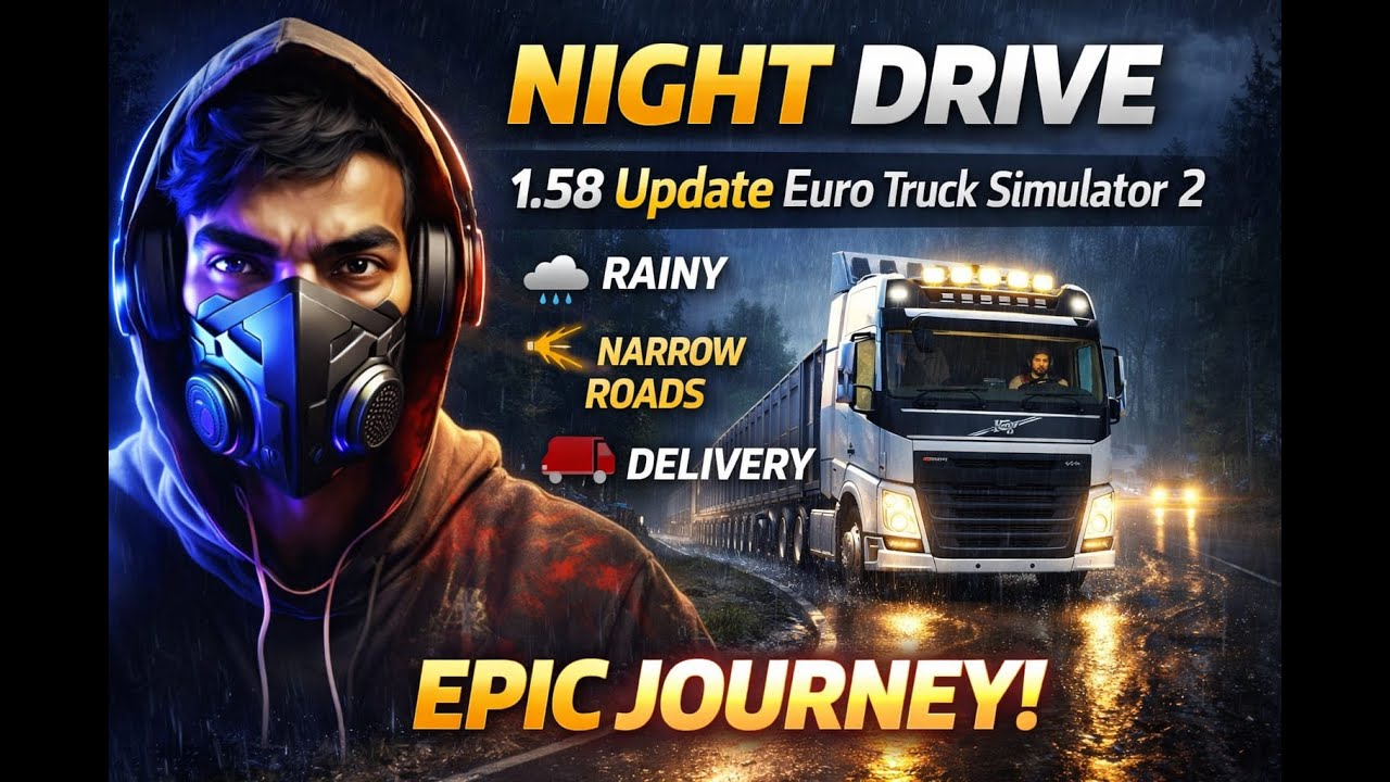 🚛🚛 रात की खतरनाक ड्राइव 🌧️ | Luxembourg ➝ Ukraine | ETS2 1.58 | बारिश में संकरी सड़कें 🚛