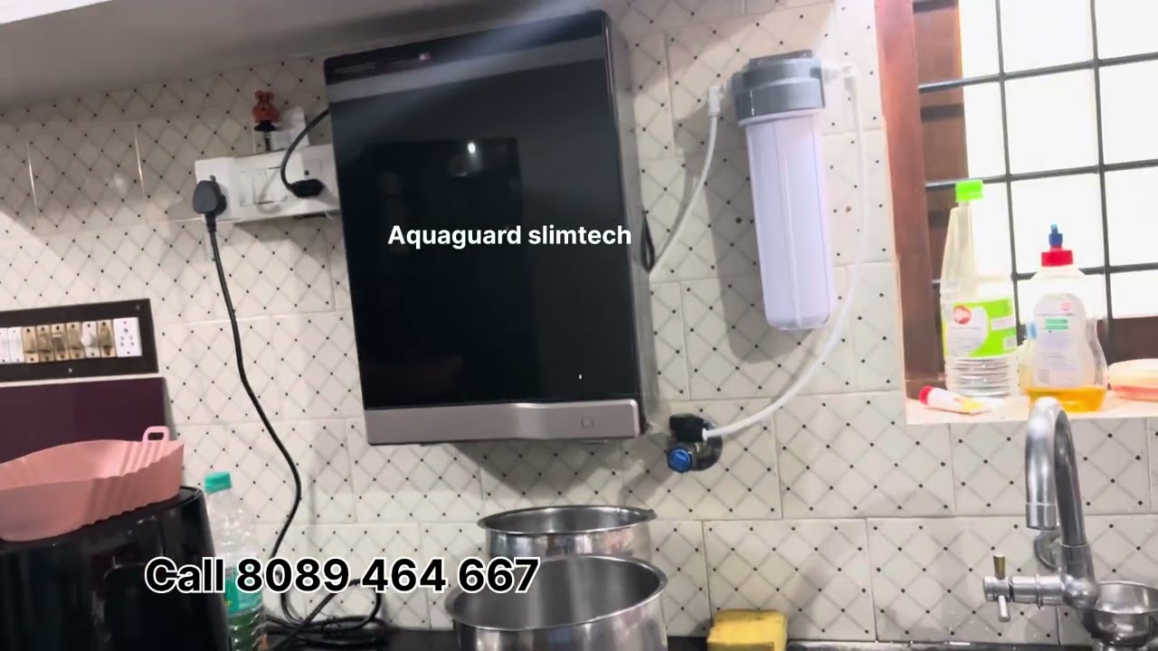 Aquaguard slimtech water purifier TDS checking storage pre filter installation added mineral 