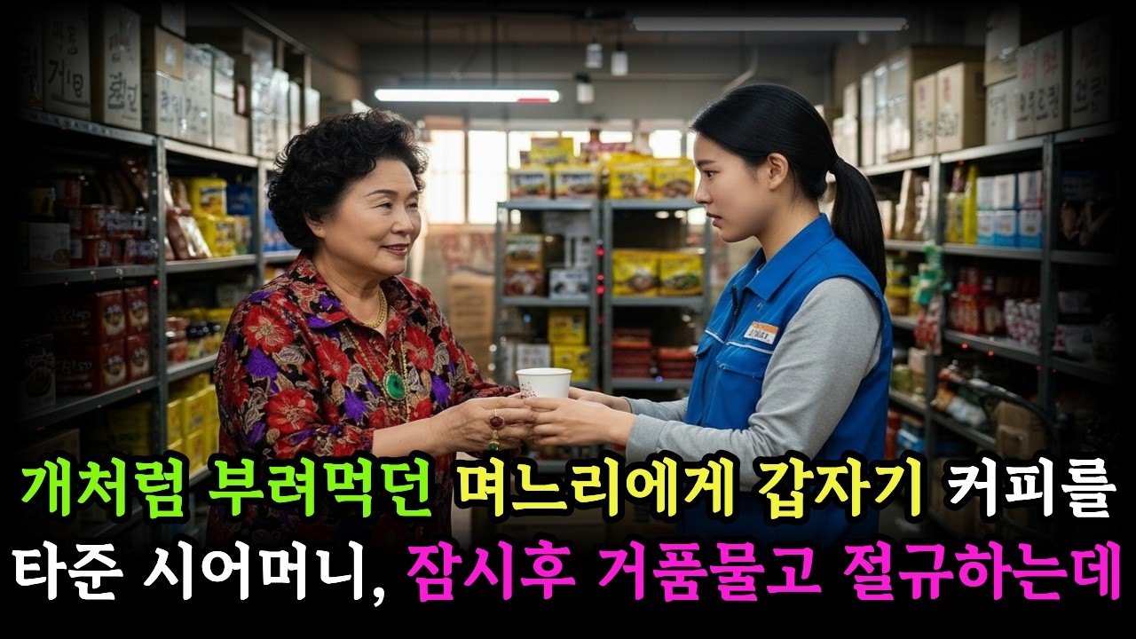 싼 값에 부려먹던 며느리에게 어느 날 건넨 커피 한 잔, 늘 ‘빨리 마셔’ 재촉하던 그 커피를 남편 물병에 담자 거품물고 절규하는데...l고부사연ㅣ사이다사연ㅣ시니어라디오ㅣ오디오북